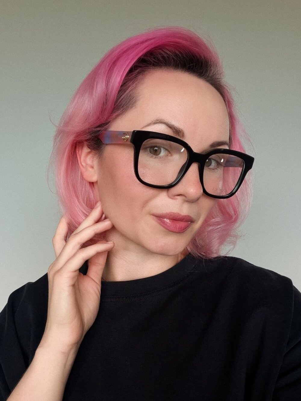 Gucci Women Eyeglasses Black Pink Havana Square GG0958O 016 NEW AUTHENTIC